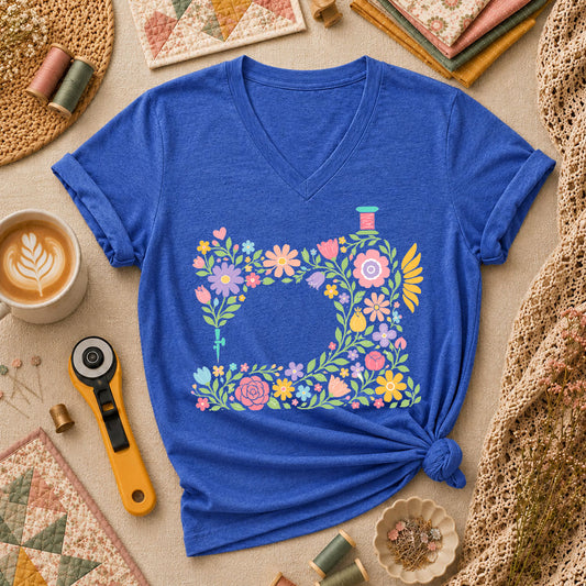 Floral Sewing Machine Shirt – Quilting & Sewing Lover Gift Tee