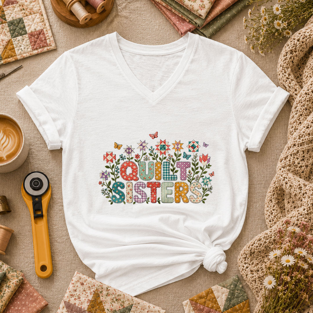 Quilt Sisters Floral Patchwork T-Shirt