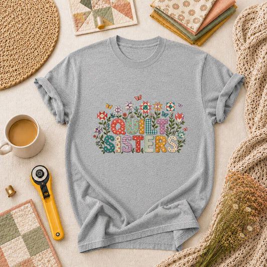 Quilt Sisters Floral Patchwork T-Shirt