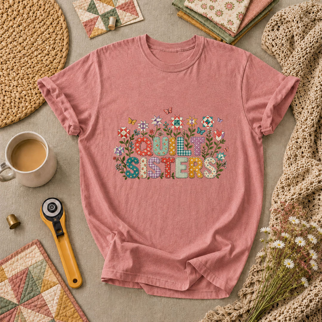Quilt Sisters Floral Patchwork T-Shirt