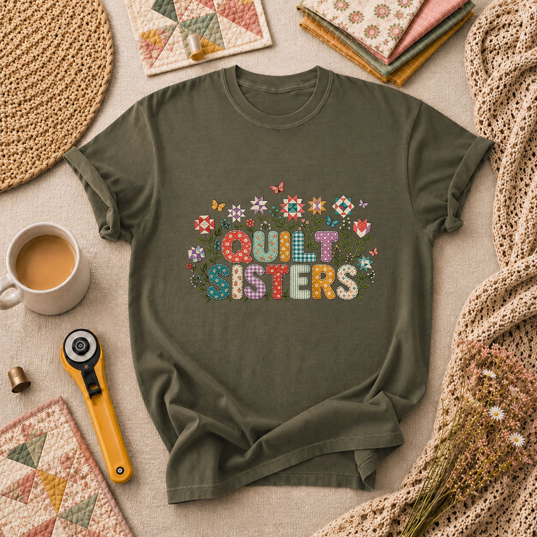 Quilt Sisters Floral Patchwork T-Shirt
