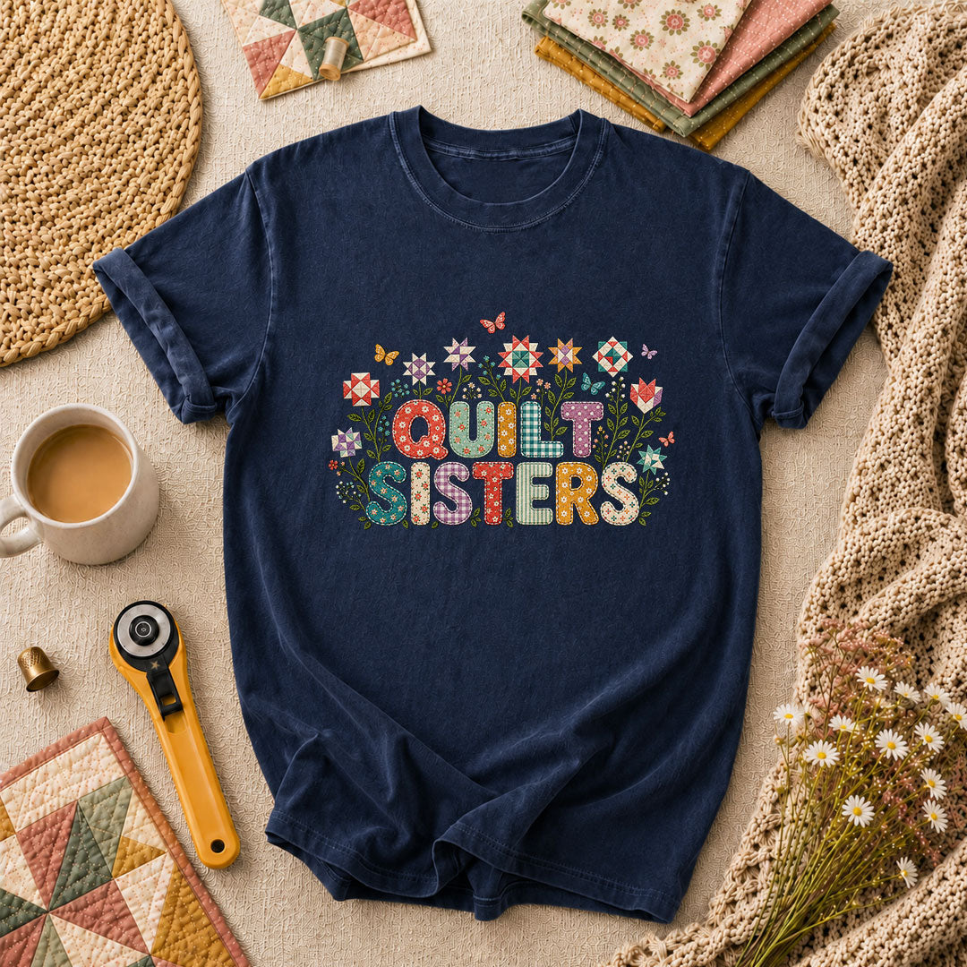Quilt Sisters Floral Patchwork T-Shirt