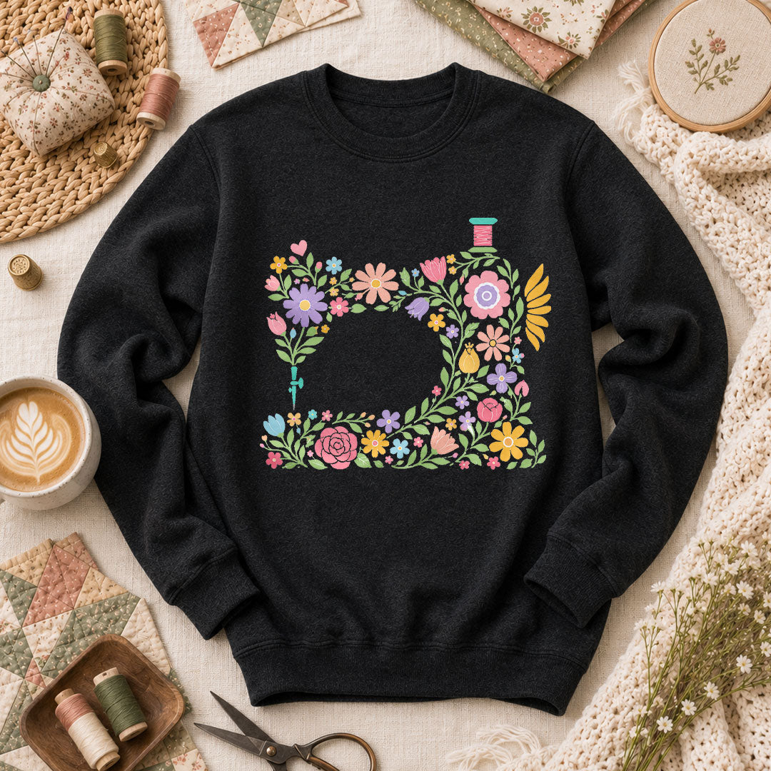 Floral Sewing Machine Shirt – Quilting & Sewing Lover Gift Tee