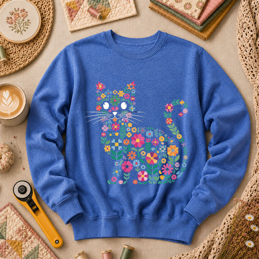Floral Quilt Cat T-Shirt